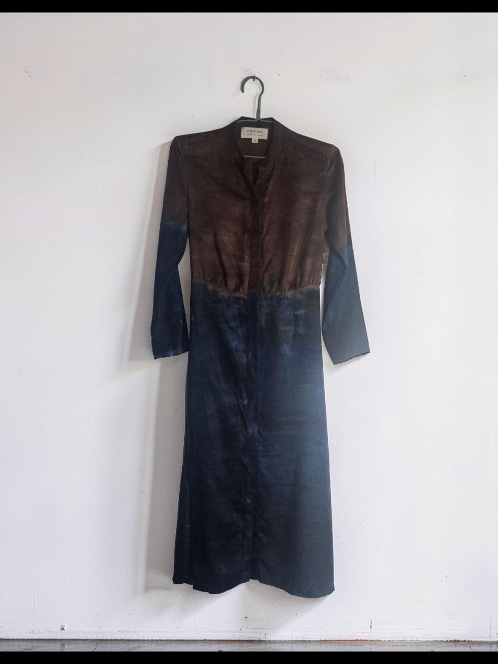 cloth & stone Two-Tone Brown and Navy Long Sleeve Maxi Dress
